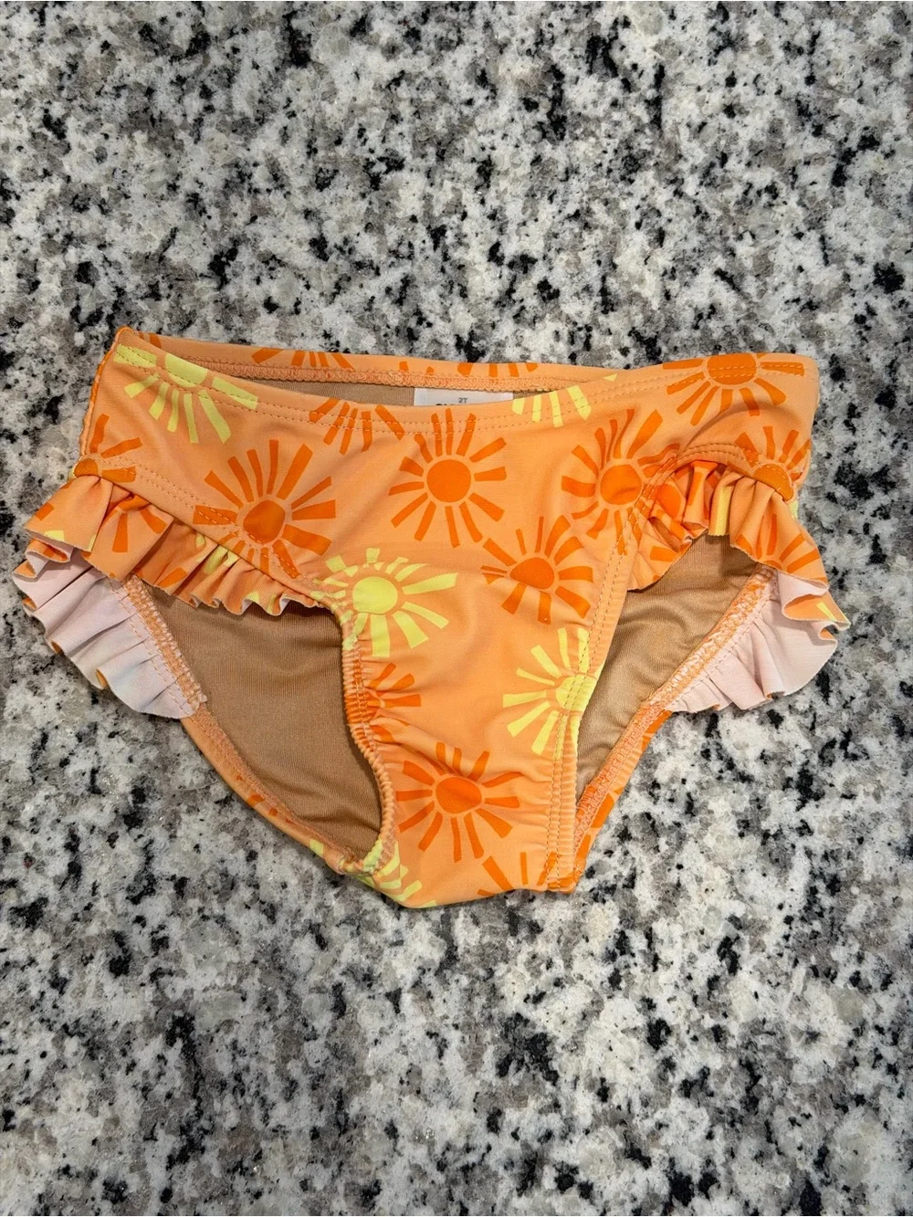 Old Navy Toddler Girl's Orange and Yellow Sunshine Ruffle Tankini Set, Size 2T